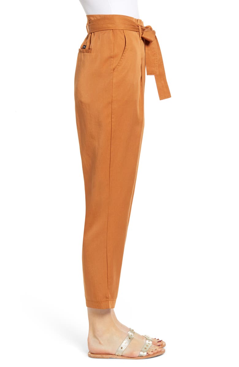 Lira Clothing Rita Tie Waist Crop Pants, Alternate, color, Brown