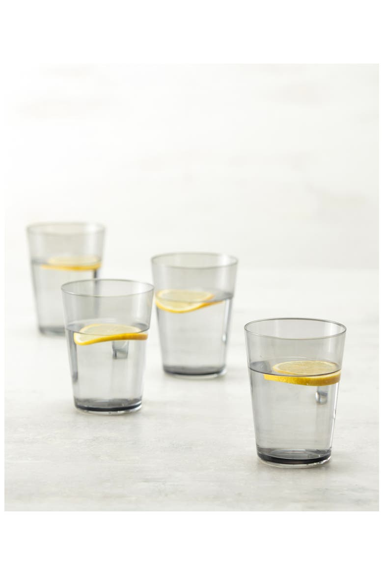 Together Set of 4 Tritan Crystal Glasses, Alternate, color, GRAPHITE