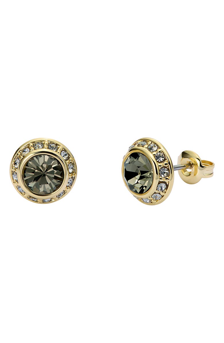 Ted Baker Soletia Solitaire Sparkle Crystal Stud Earrings, Alternate, color, Gold Tone/ Black Crystal