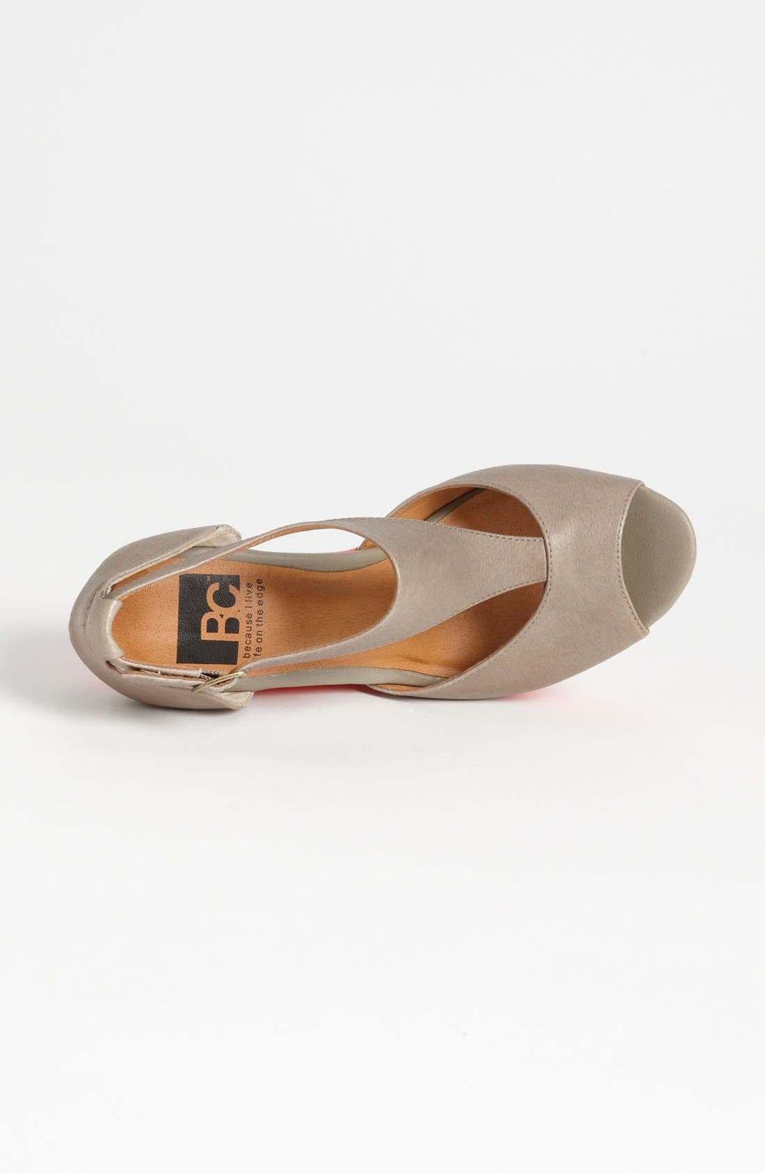 'Lickety Split' Wedge Sandal, Alternate, color, TAUPE/ CORAL