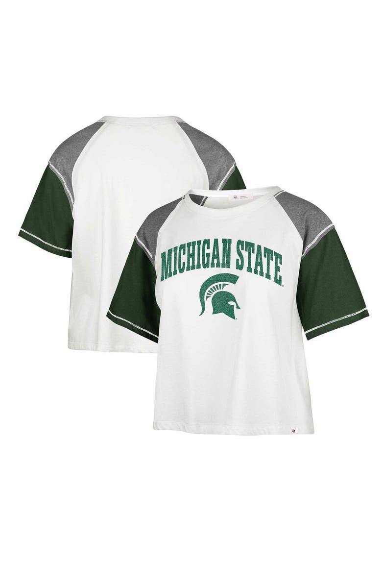 '47 Women's '47 White Michigan State Spartans Serenity Gia Cropped T-Shirt, Main, color, White