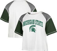 '47 Women's '47 White Michigan State Spartans Serenity Gia Cropped T-Shirt