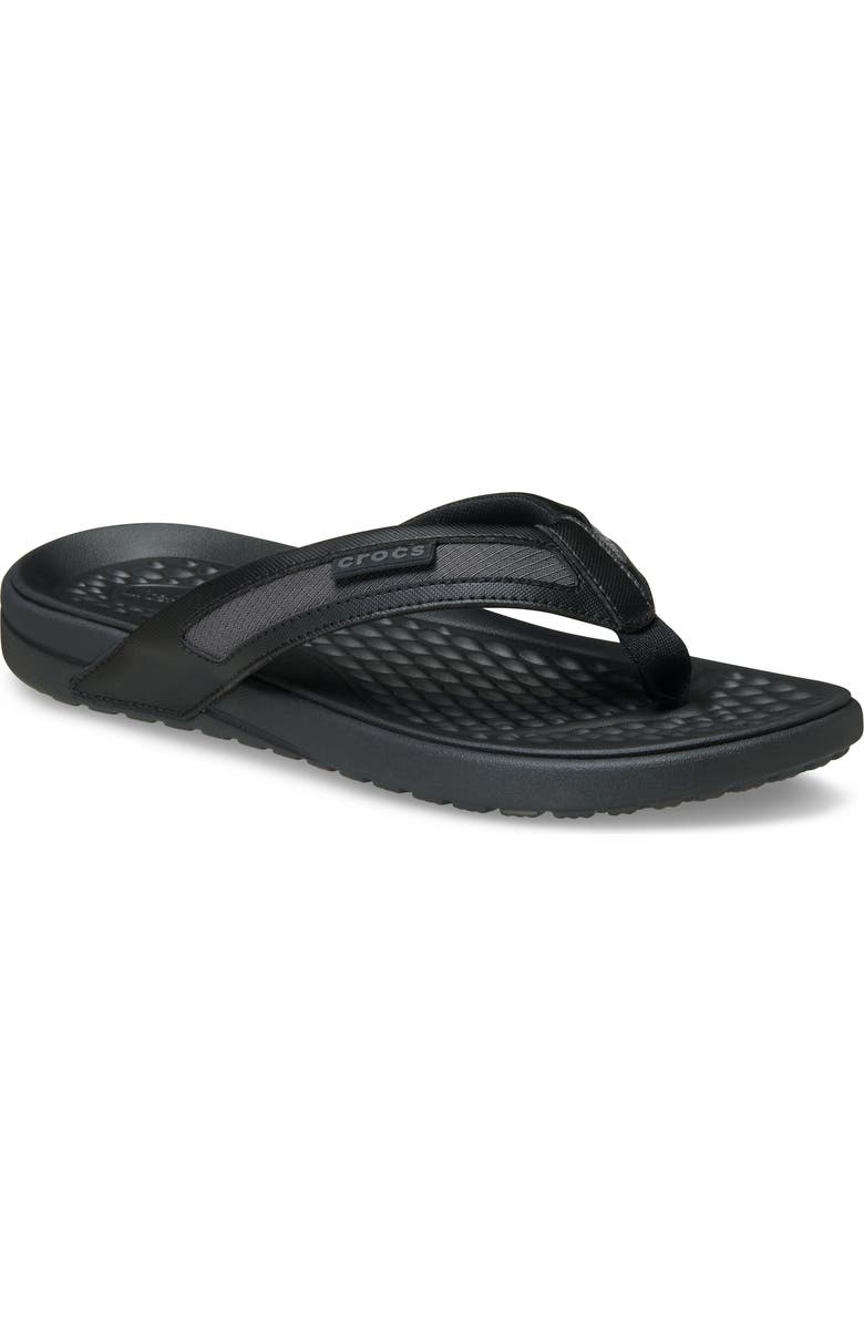 CROCS Yukon Sport Flip Flop, Main, color, Black/ Slate Grey