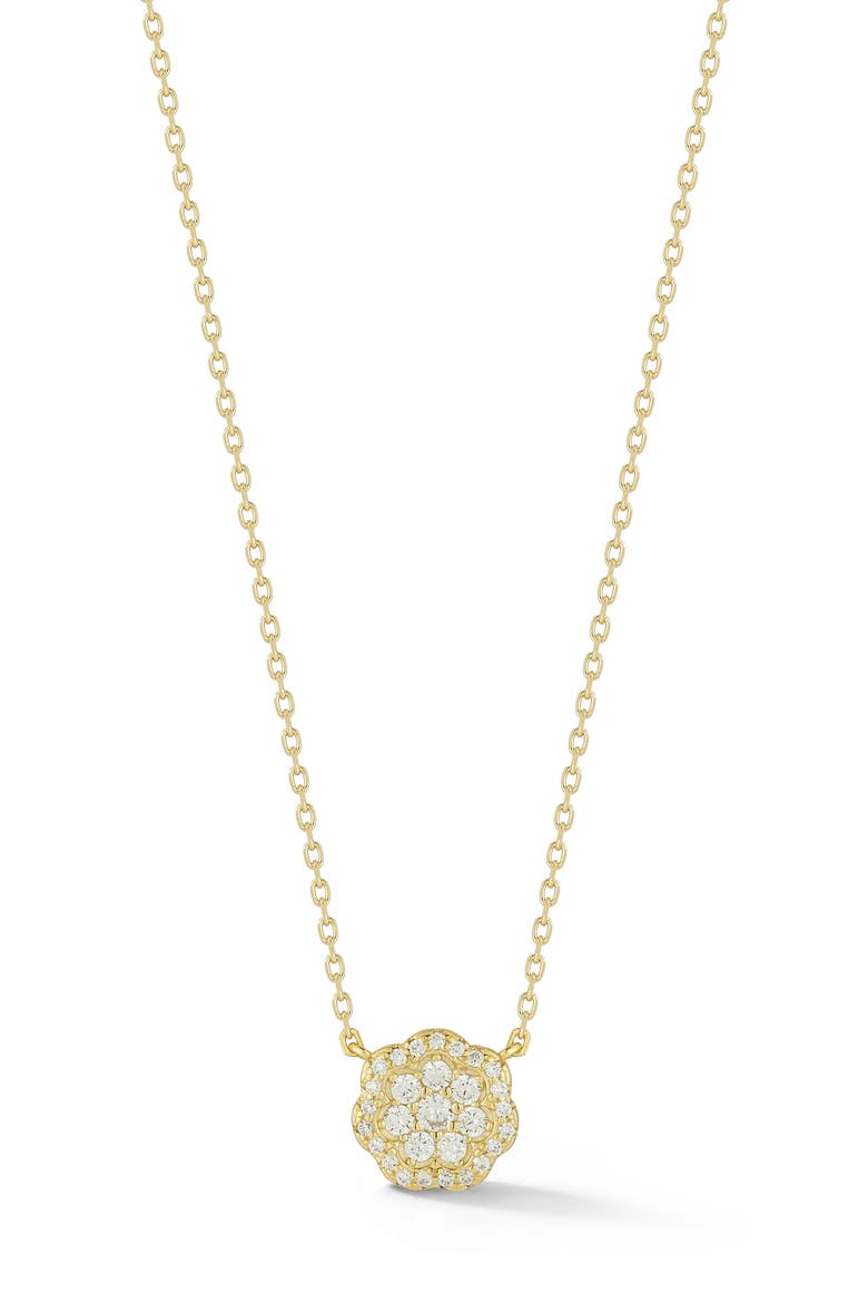 Flower Cubic Zirconia Pendant Necklace, Main, color, GOLD