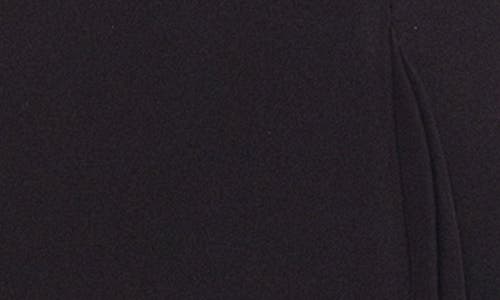 Betsy & Adam Tiered Ruffles Scuba Crepe Gown In Black