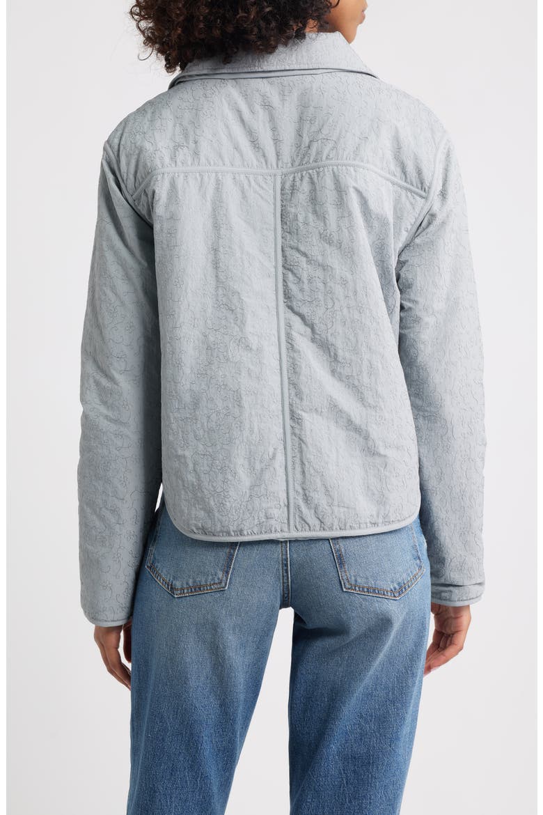 Floral Puffer Shirt Jacket, Alternate, color, GREY FLOWER LOOP