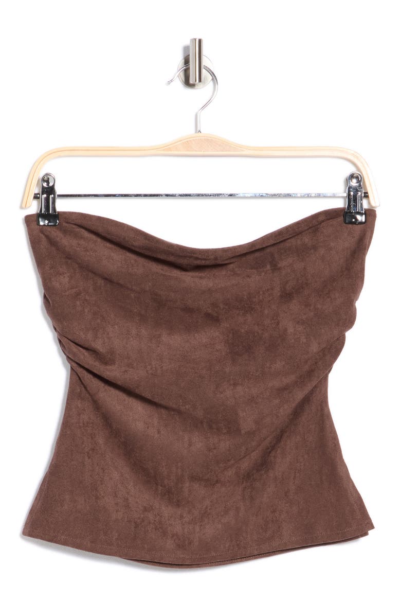 Faux Suede Tube Top, Alternate, color, CHOCOLATE