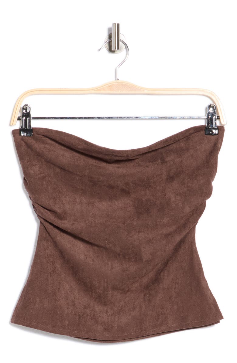 Vigoss Faux Suede Tube Top, Main, color, Chocolate