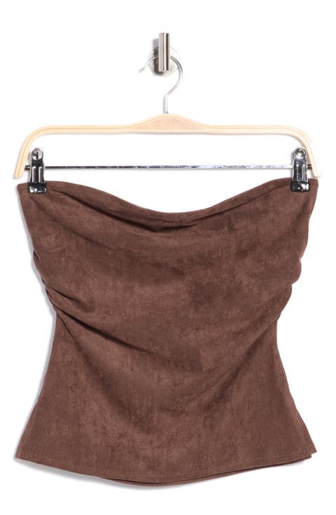 Faux Suede Tube Top