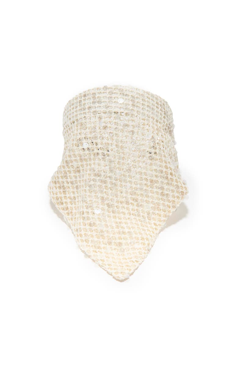 Lele Sadoughi Jackie Sequin Crochet Handkerchief, Alternate, color, Ivory 100