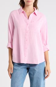 Abound Relaxed Long Sleeve Cotton Gauze Shirt