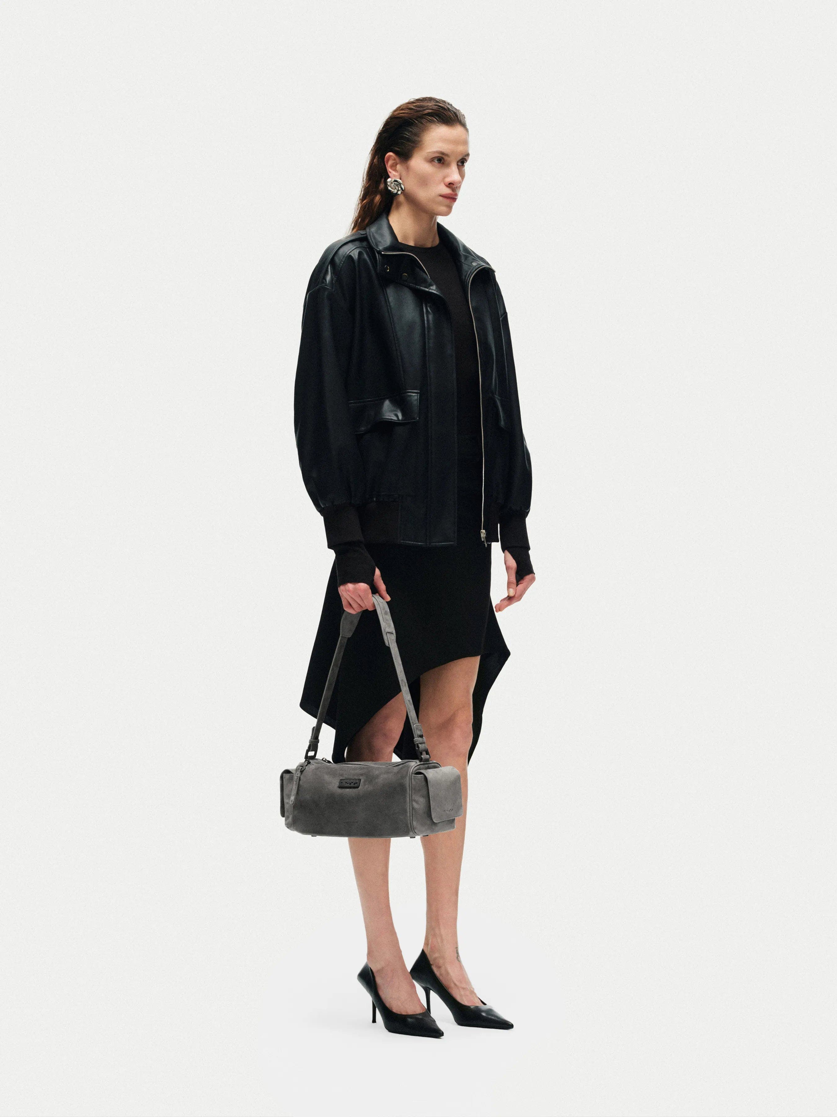 Aest Studios Capture Medium Sling Bag, Alternate, color, Stone Gray Suede
