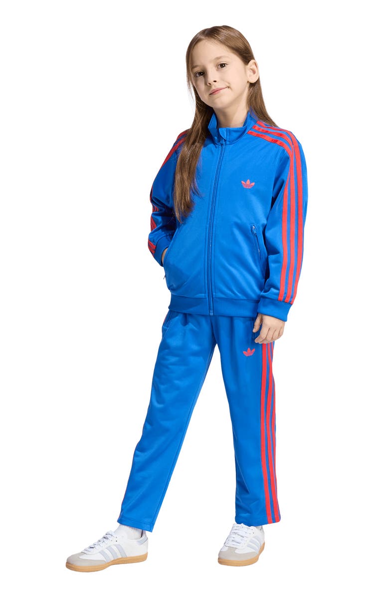 adidas Originals Kids' Firebird Recycled Polyester Track Jacket & Pants Set, Alternate, color, Blue/ Semi Lucid Red
