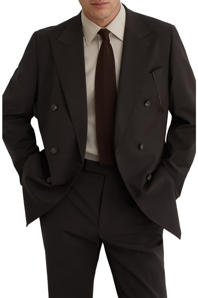 Dream Tailored Fit Double Breasted Blazer, Main, color, CHOCOLATE BROWN