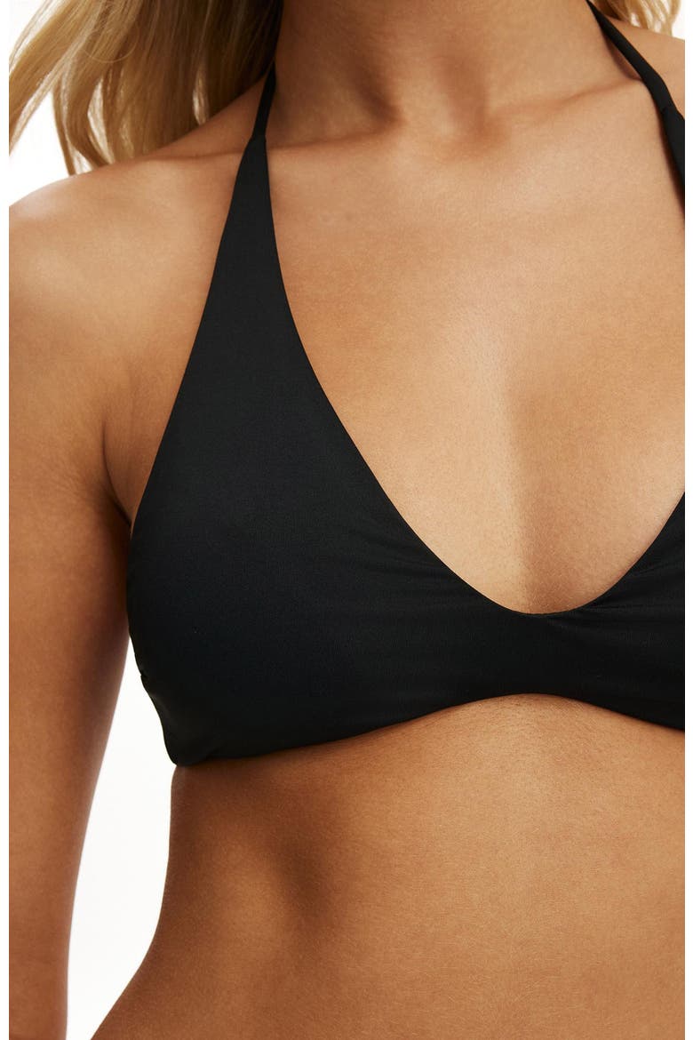 Women's Scoop Neck Halter Bikini Top, Alternate, color, Black