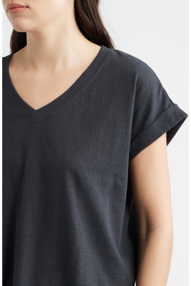 V-Neck T-Shirt, Alternate, color, BLACK