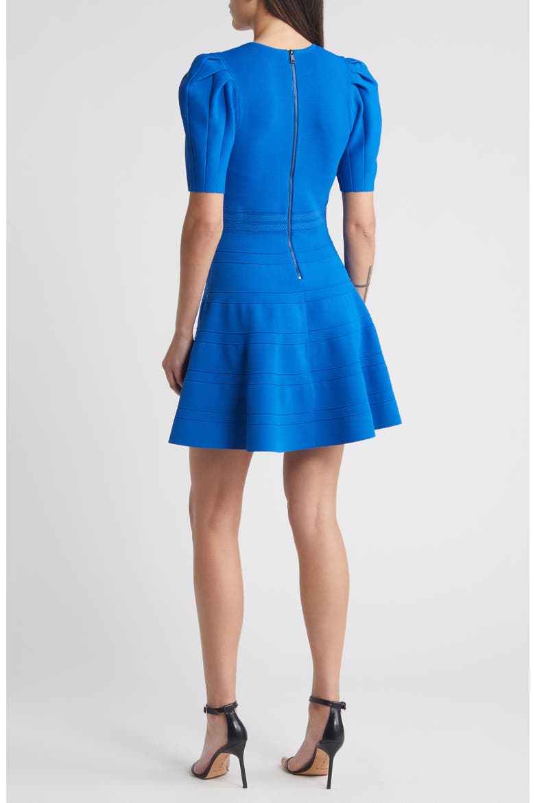 Velvey Puff Sleeve Dress, Alternate, color, MID BLUE
