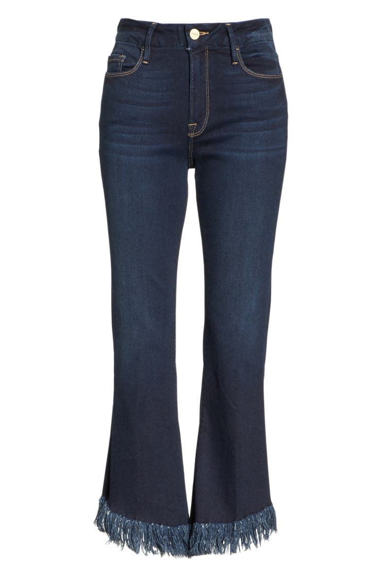 FRAME Le Crop Shredded Hem Mini Boot Jeans, Alternate, color, ANDOVER ROAD