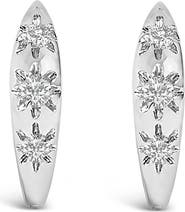 Haus of Brilliance 10K Gold 1/5 Cttw Lab Grown Diamond Three Stone Huggie Hoop Earrings