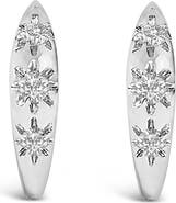 Haus of Brilliance 10K Gold 1/5 Cttw Lab Grown Diamond Three Stone Huggie Hoop Earrings