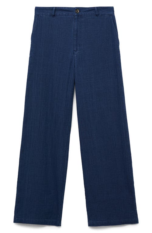 Mango High Waist Flowy Jeans In Blue