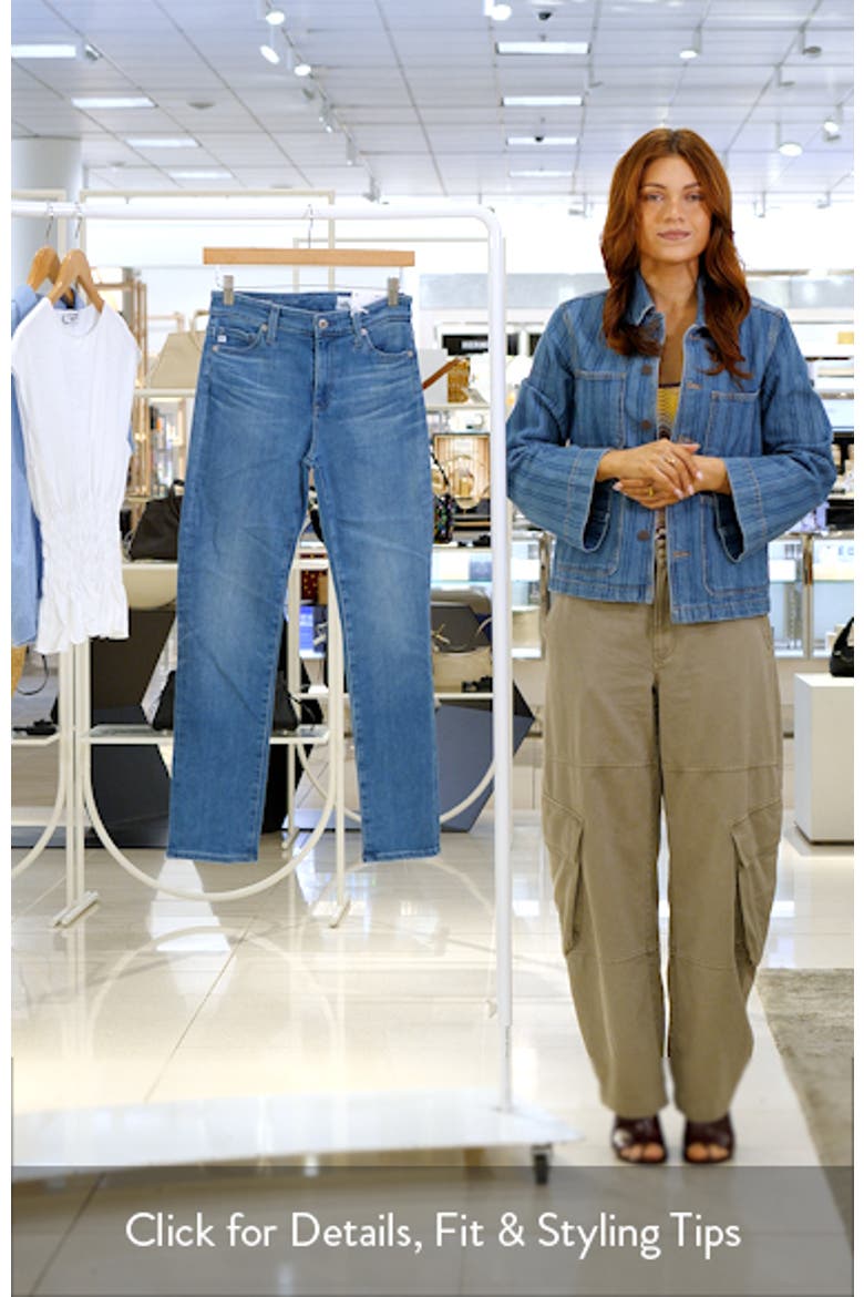 Mari Mid Rise Crop Slim Straight Leg Jeans video