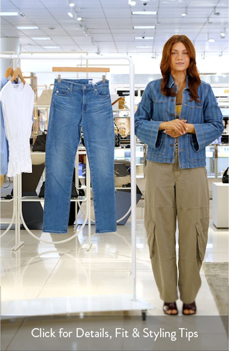 Mari Mid Rise Crop Slim Straight Leg Jeans, sales video thumbnail