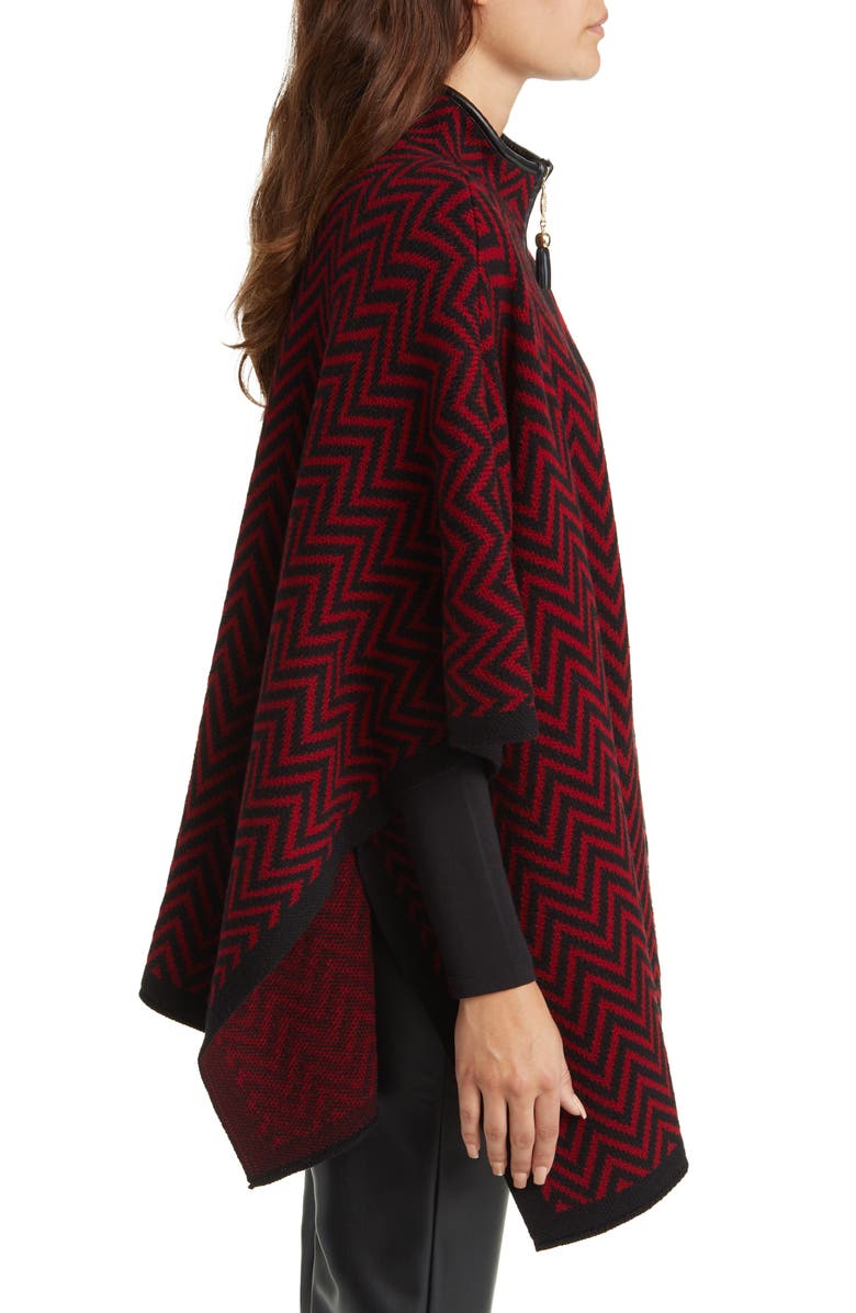 Anne Klein Mix Pattern Zip Cape, Alternate, color, 