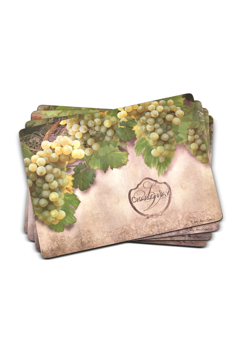 Tuscan Vineyard Set of 4 Cork Back Placemats, Main, color, Multi