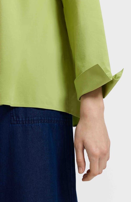Foxcroft Agnes Split Cuff Popover Blouse In Green