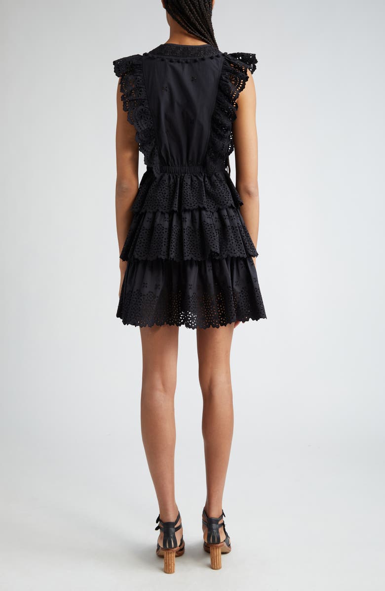 Ulla Johnson Lilith Eyelet Tiered Minidress, Alternate, color, 