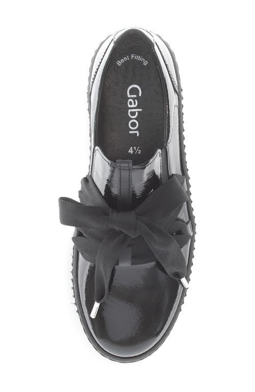 Gabor Leather Platform Sneaker In Black