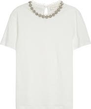 Zimmermann Crystal Embellished Linen T-Shirt