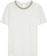 Zimmermann Crystal Embellished Linen T-Shirt