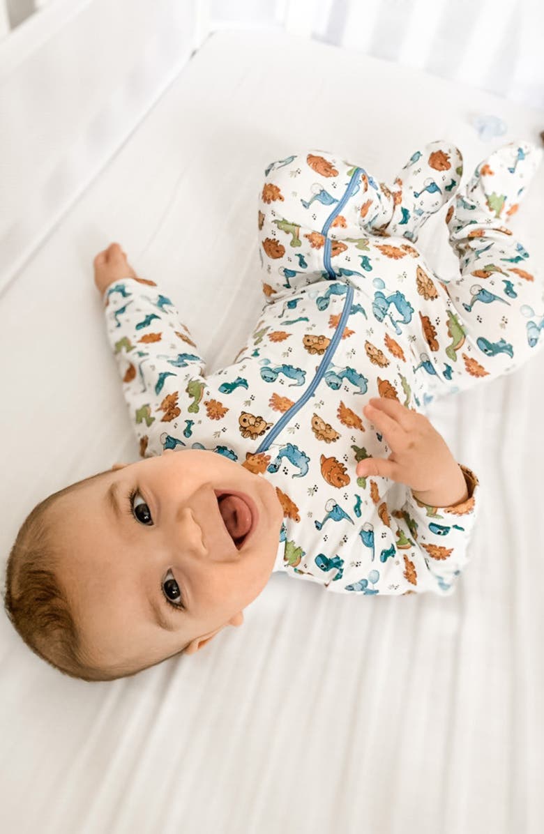 Norani Baby Dinos Stretch Organic Cotton Footie, Alternate, color, 