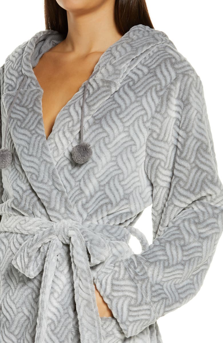 Honeydew Intimates Winter Night Hooded Fleece Short Robe, Alternate, color,