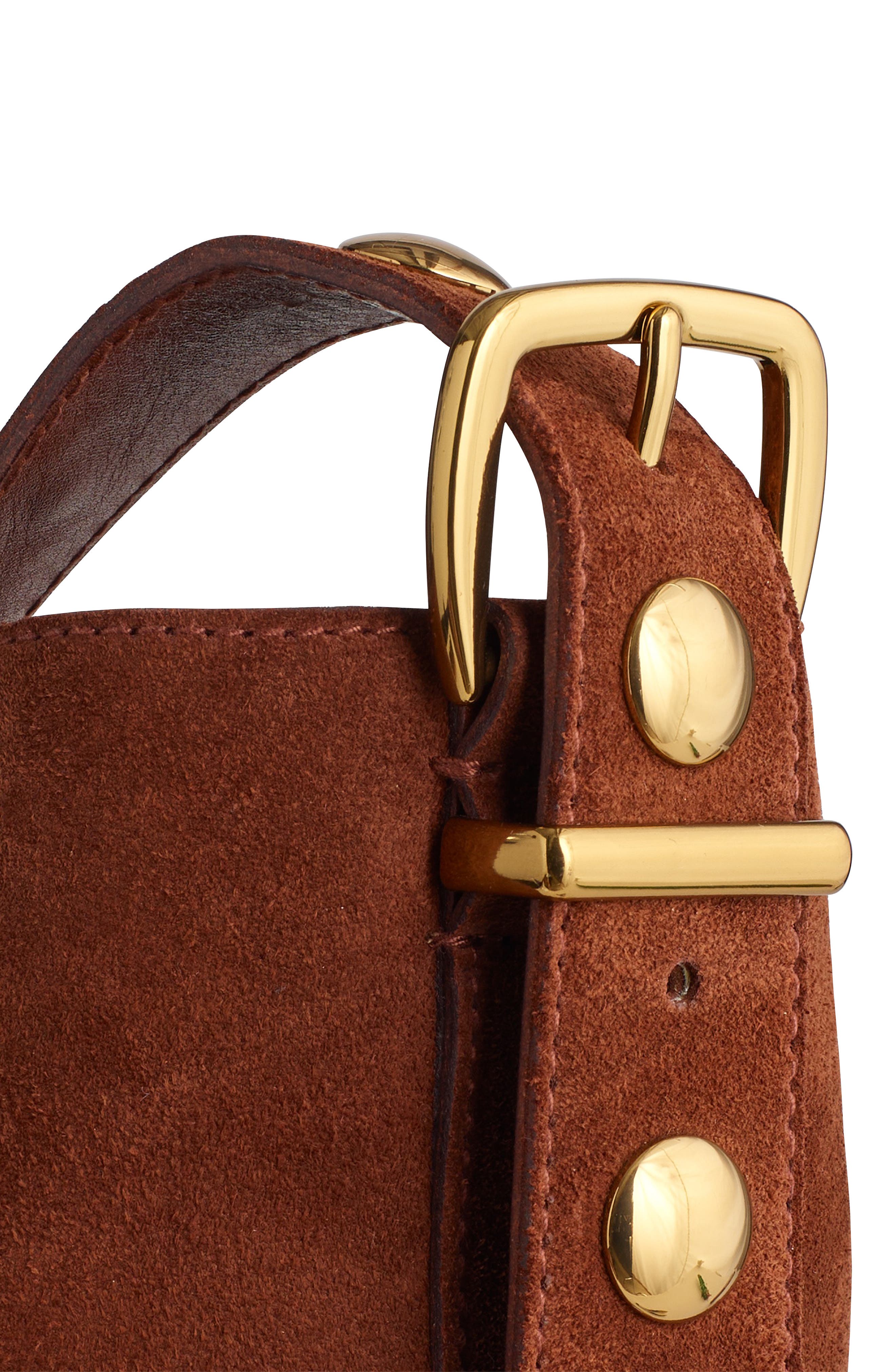 Madewell Essentials Suede Bucket Bag, Alternate, color, Soft Mahogany