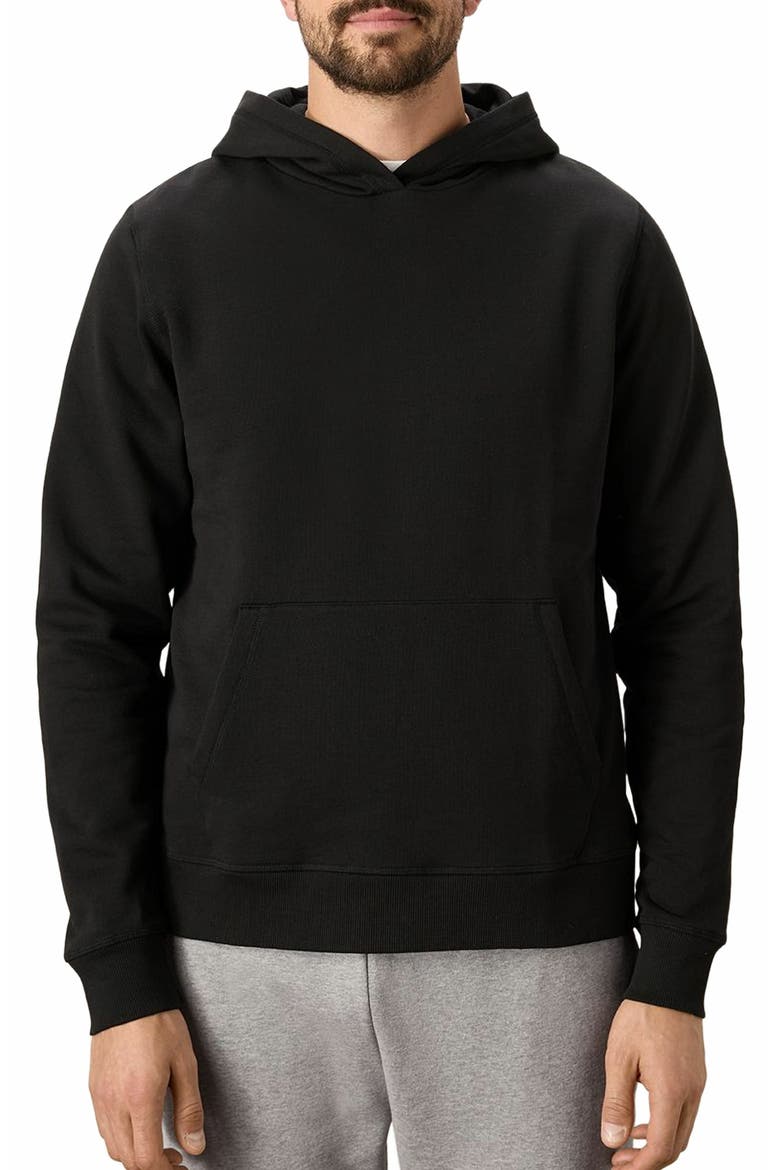 Organic Cotton Cloud Brushed Fleece Pullover Hoodie, Alternate, color, Black
