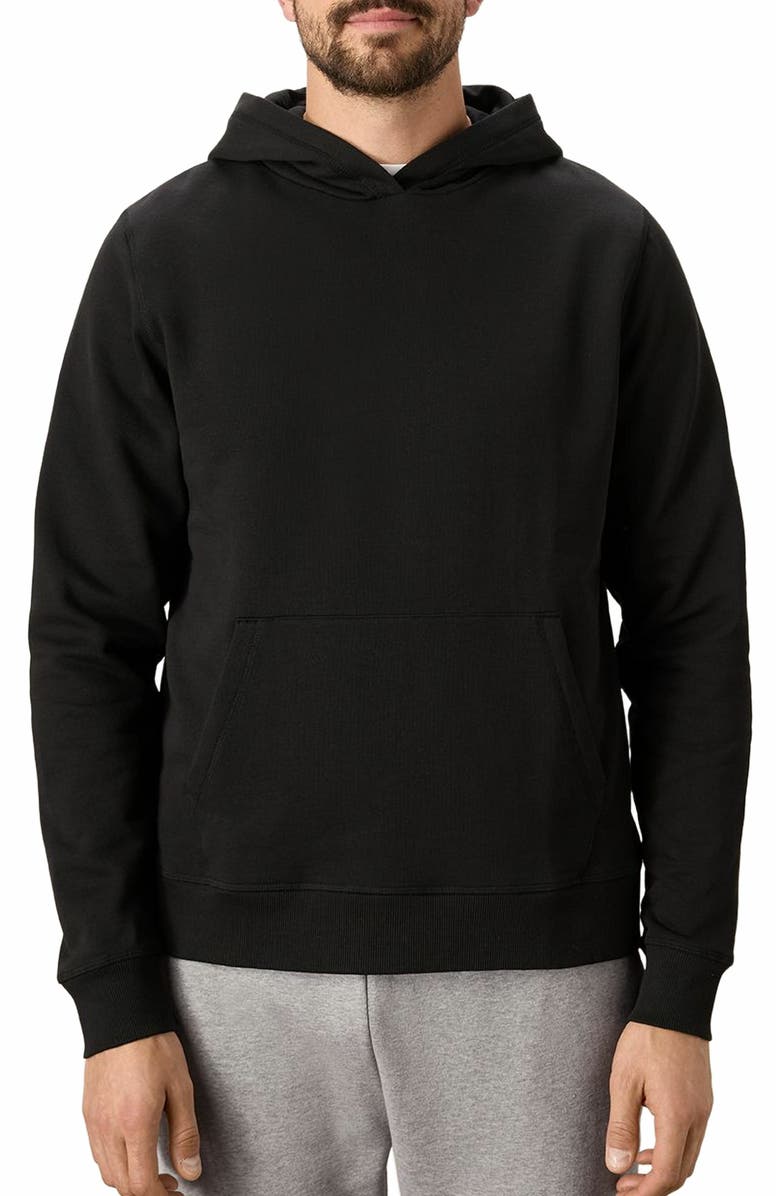 Pact Organic Cotton Cloud Brushed Fleece Pullover Hoodie, Alternate, color, Black