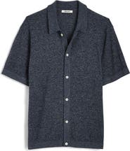 Madewell Marled Cotton Button-Up Sweater Polo