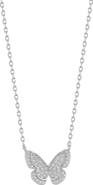 GLAZE JEWELRY Pavé Cubic Zirconia Butterfly Pendant Necklace