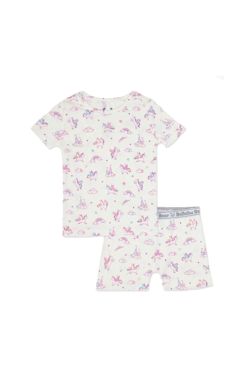 Bellabu Bear Unicorn Kids 2-Piece Short Sleeve & Shorts Pajama Set, Main, color, Unicorn