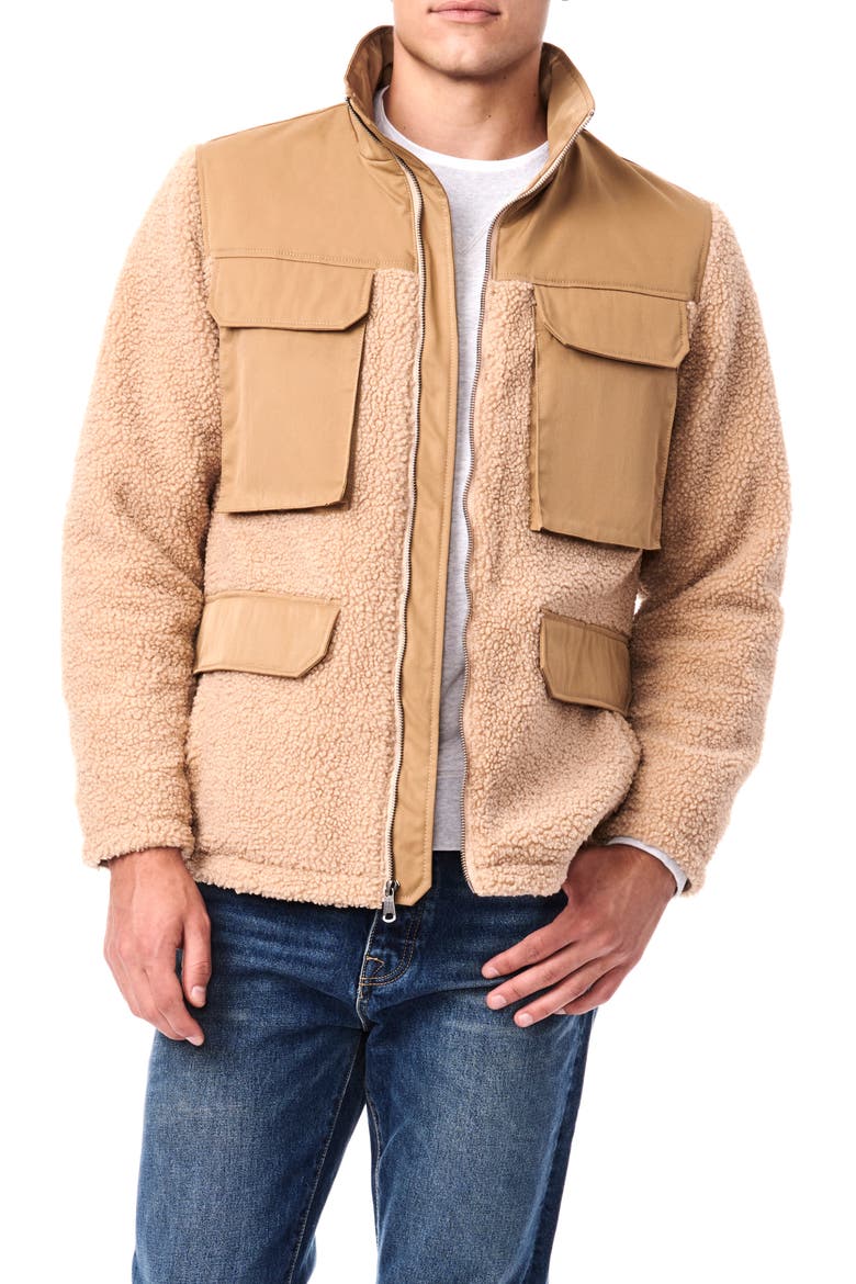 High Pile Fleece Insulated Technical Jacket, Main, color, TAN