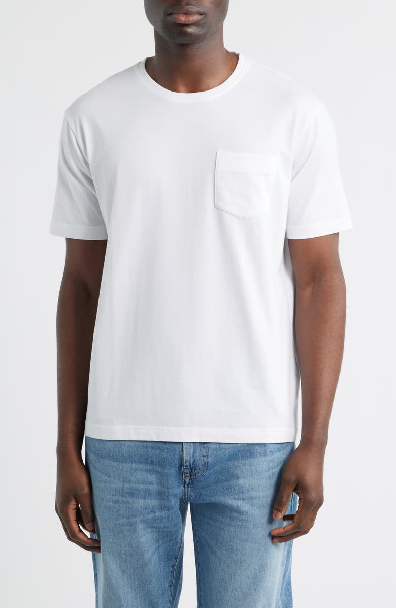 Peter Millar Crown Comfort Cotton Blend Pocket T-Shirt, Main, color, White
