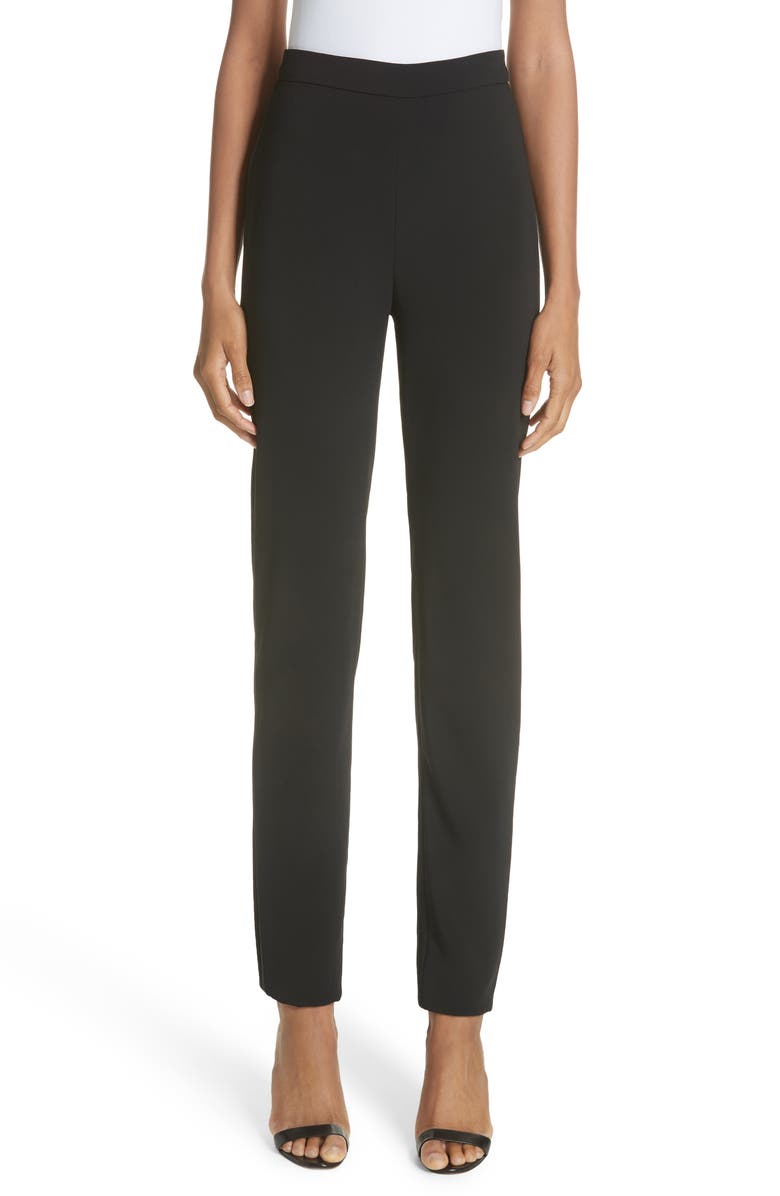 Brandon Maxwell Stretch Crepe Cigarette Pants, Main, color, 