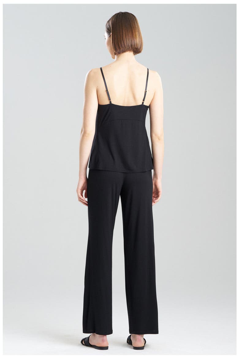 Feathers Essentials Lenzing Ecovero Viscose Lace Cami PJ, Alternate, color, BLACK
