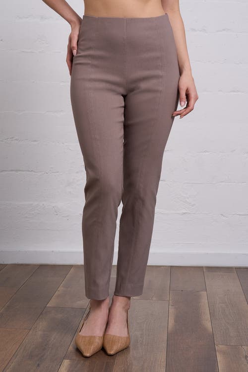 Franne Golde Slim Ankle Stretch Magic Pant In Brown