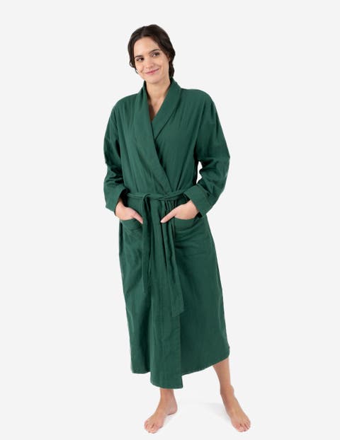 Women's Flannel Robe, 100% Cotton