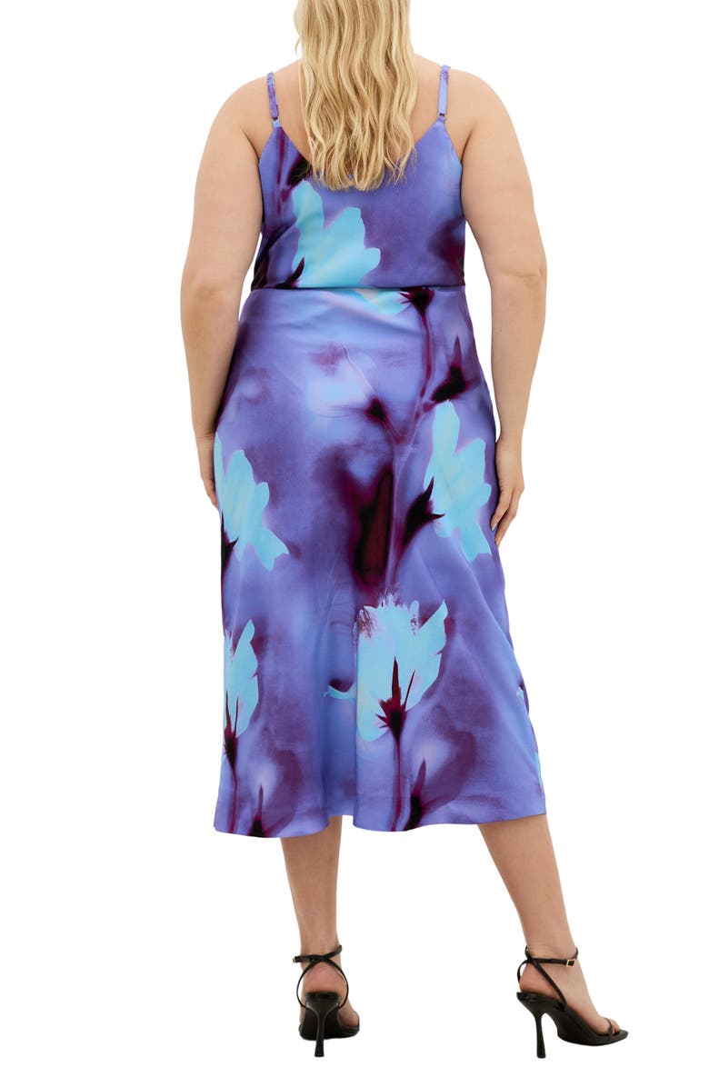 City Chic Mariana Printed Cowl Neck Midi Dress, Alternate, color, Azure Floral