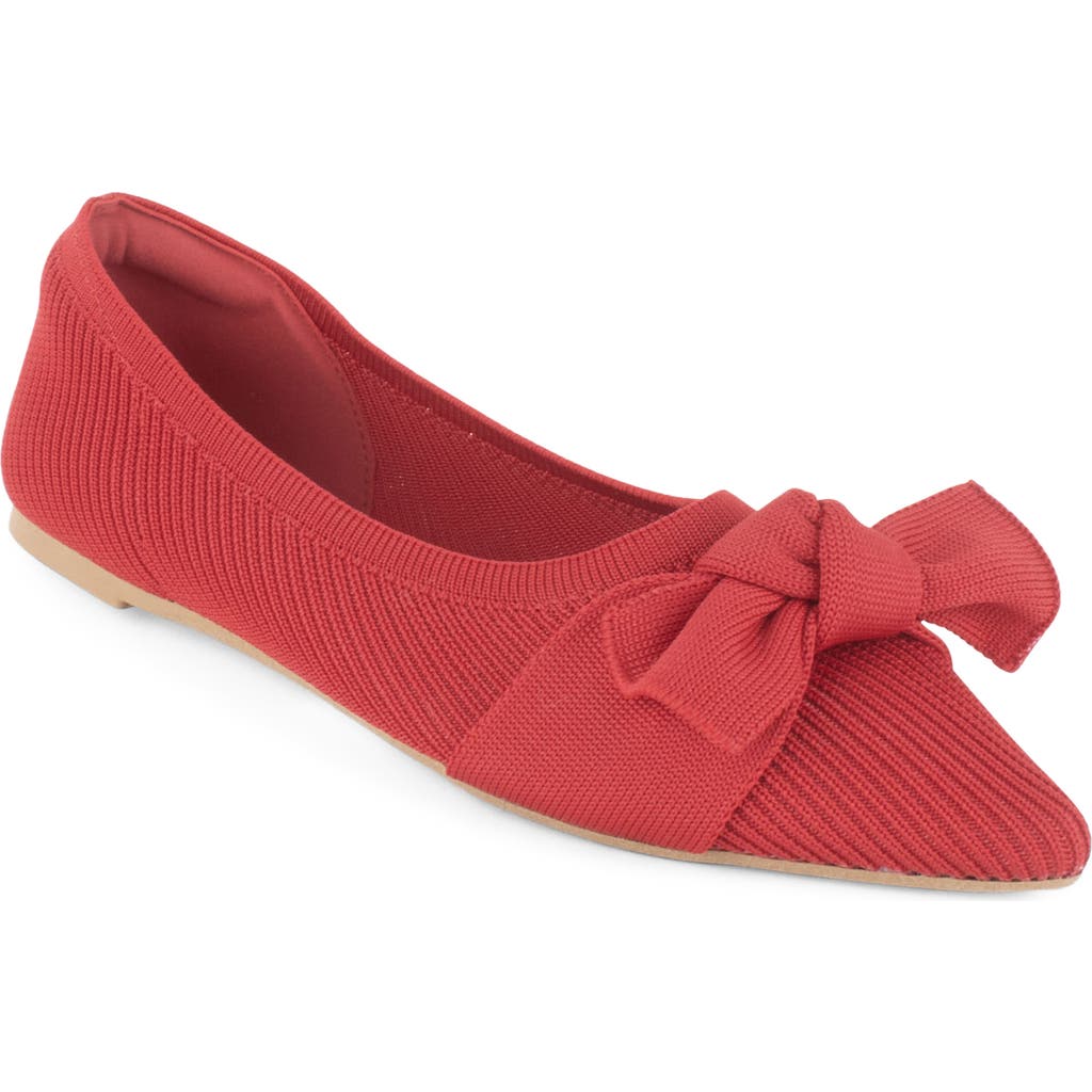 Tahari Montserrat Pointed Toe Flat In Red